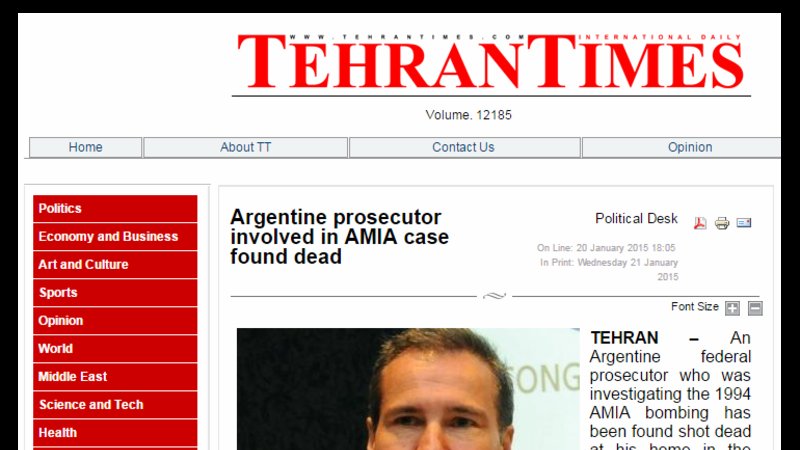 Para un diario iraní "todo indica que fue un suicidio"