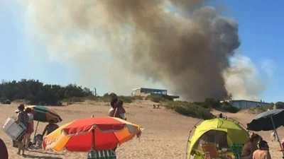 Importante incendio forestal en Villa Gesell Importante incendio forestal en Villa Gesell