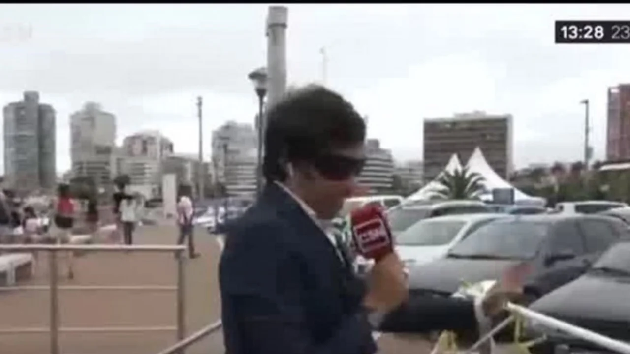El saludo de una mujer a Roberto Navarro en C5N desde Punta del Este