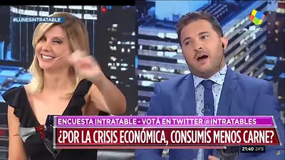 Débora Plager y Brancatelli se cruzaron a los gritos en Intratables por la caída del consumo de carne Débora Plager y Brancatelli se cruzaron a los gritos en Intratables por la caída del consumo de carne