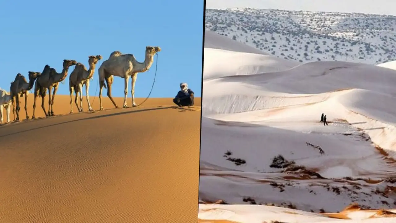 El desierto del Sahara con nieve