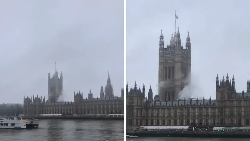 Humo en el parlamento de Londres