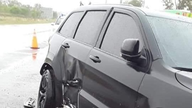 Así quedó la camioneta de Jorge Broun después de su accidente