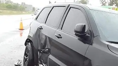 Así quedó la camioneta de Jorge Broun después de su accidente Así quedó la camioneta de Jorge Broun después de su accidente