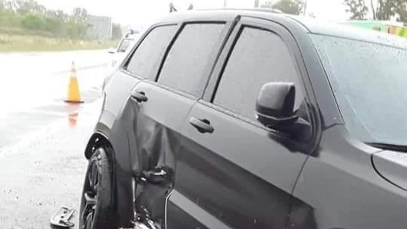 Así quedó la camioneta de Jorge Broun después de su accidente