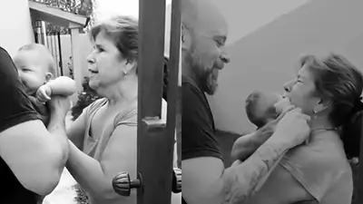 Abuela ciega conoce a su nieto por primera vez Abuela ciega conoce a su nieto por primera vez