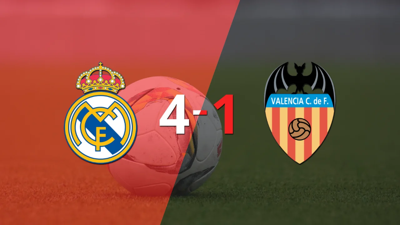Karim Benzema anotó un doblete en la goleada 4-1 de Real Madrid a Valencia