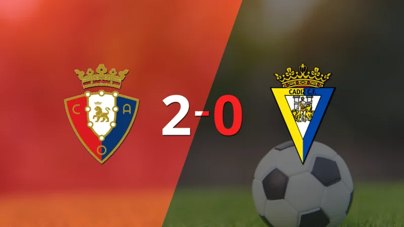 Osasuna marcó dos veces en la victoria ante Cádiz en el estadio el Sadar