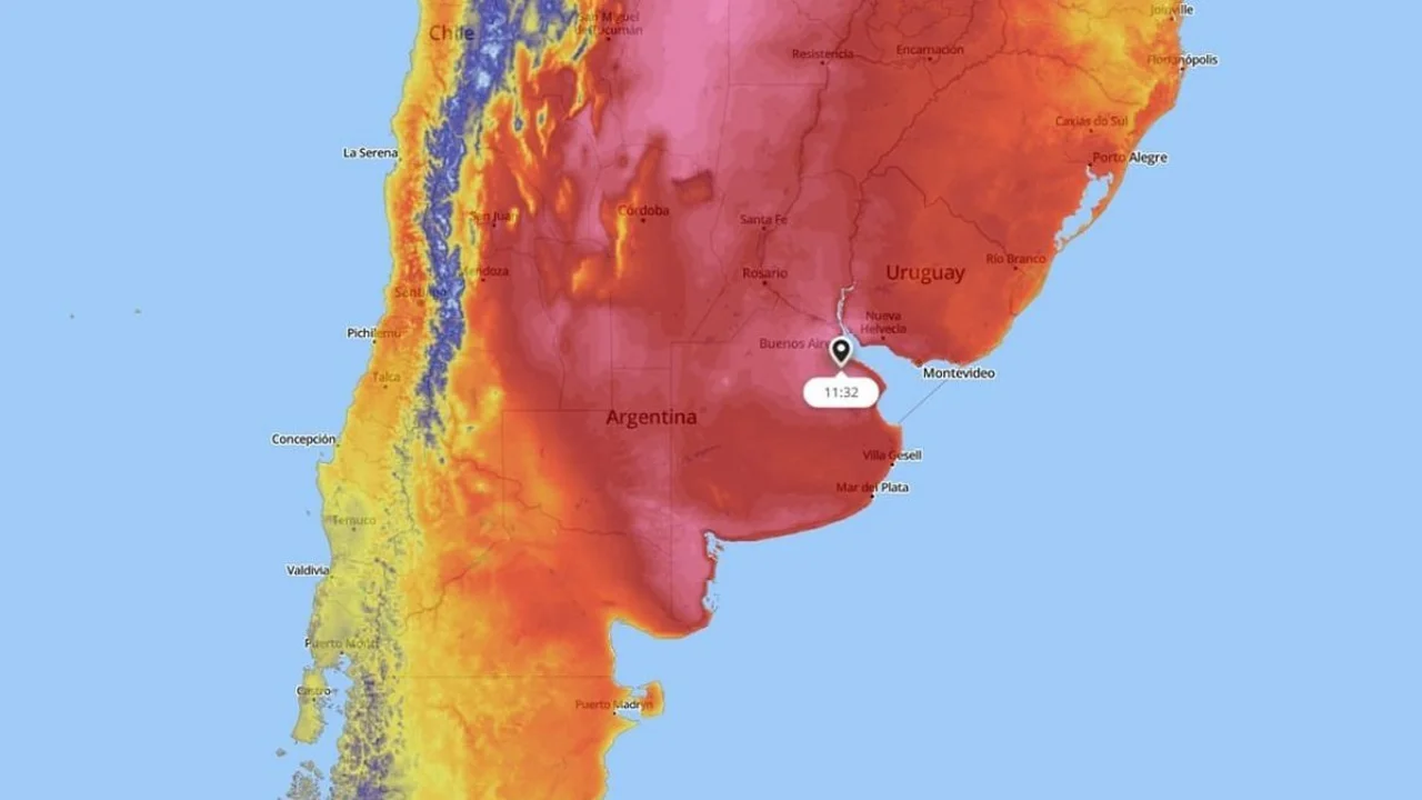 Ola de calor en la zona central de Argentina.