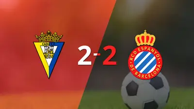 Cádiz y Espanyol igualaron 2 a 2 Cádiz y Espanyol igualaron 2 a 2