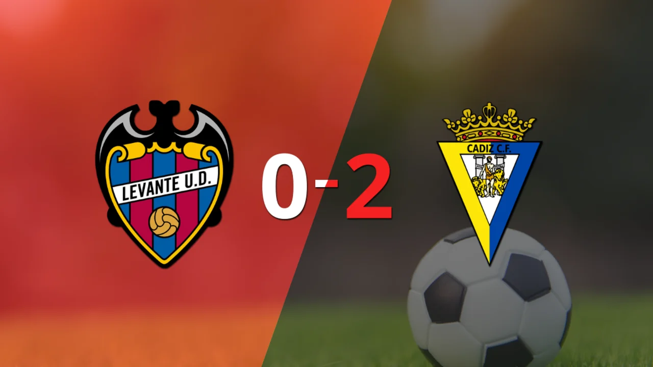 Con dos tantos, Cádiz derrotó a Levante en su casa