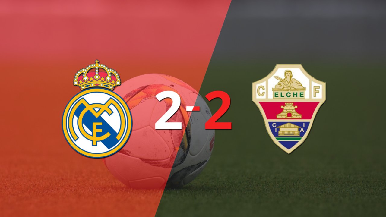 Real Madrid y Elche igualaron por 2 en un vibrante partido