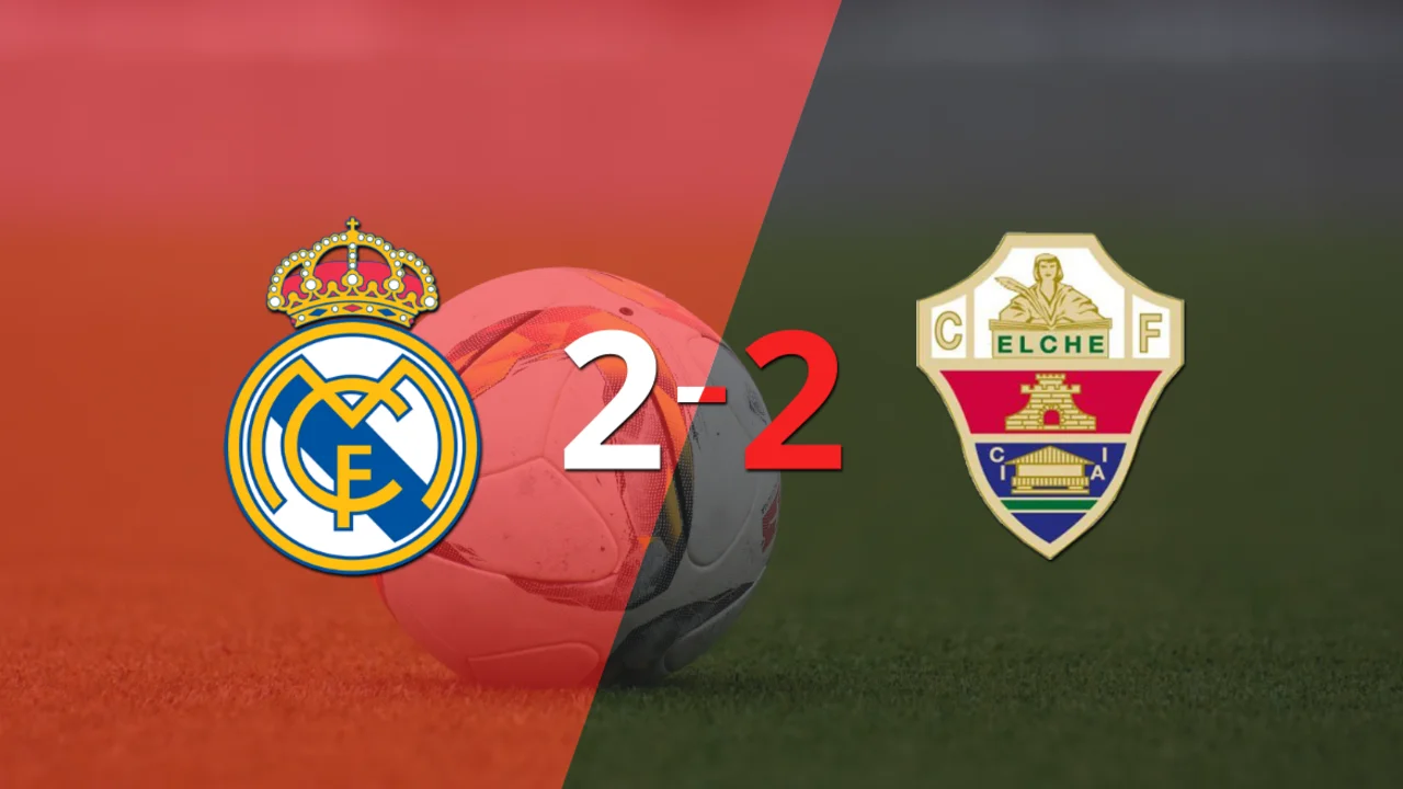 Real Madrid y Elche igualaron por 2 en un vibrante partido