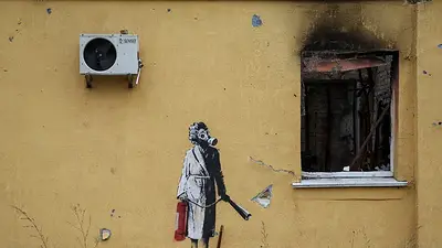 Grafiti de Banksy en Ucrania Grafiti de Banksy en Ucrania