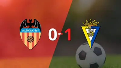 Valencia cayó en casa frente a Cádiz 1-0 Valencia cayó en casa frente a Cádiz 1-0