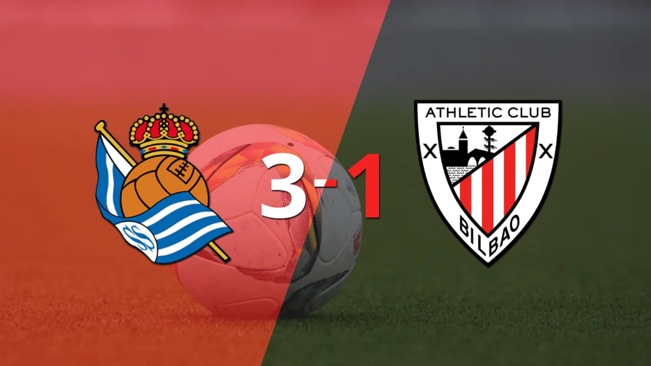 Real Sociedad le ganó el derbi vasco a Athletic Bilbao por 3 a 1