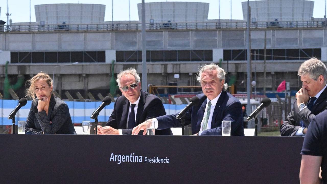 Alberto Fernández, Flavia Royon, Marcelo Mindlin, Pablo González