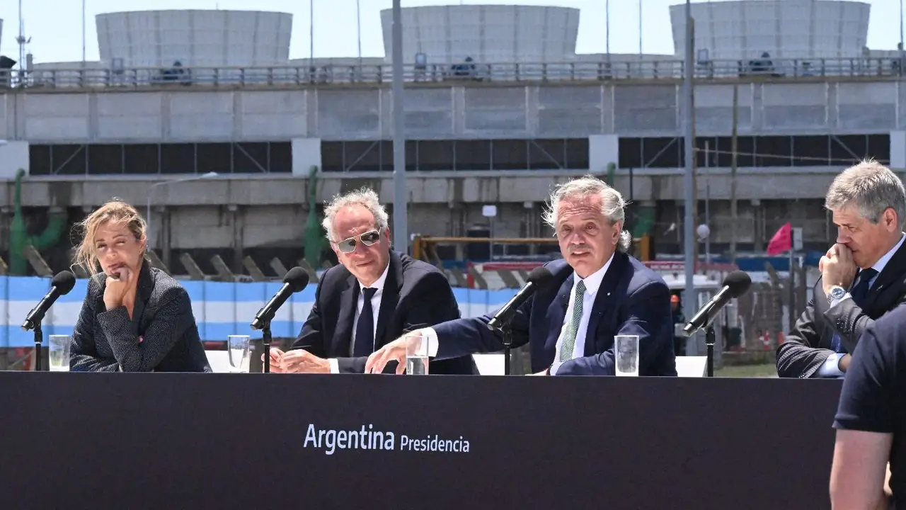 Alberto Fernández, Flavia Royon, Marcelo Mindlin, Pablo González
