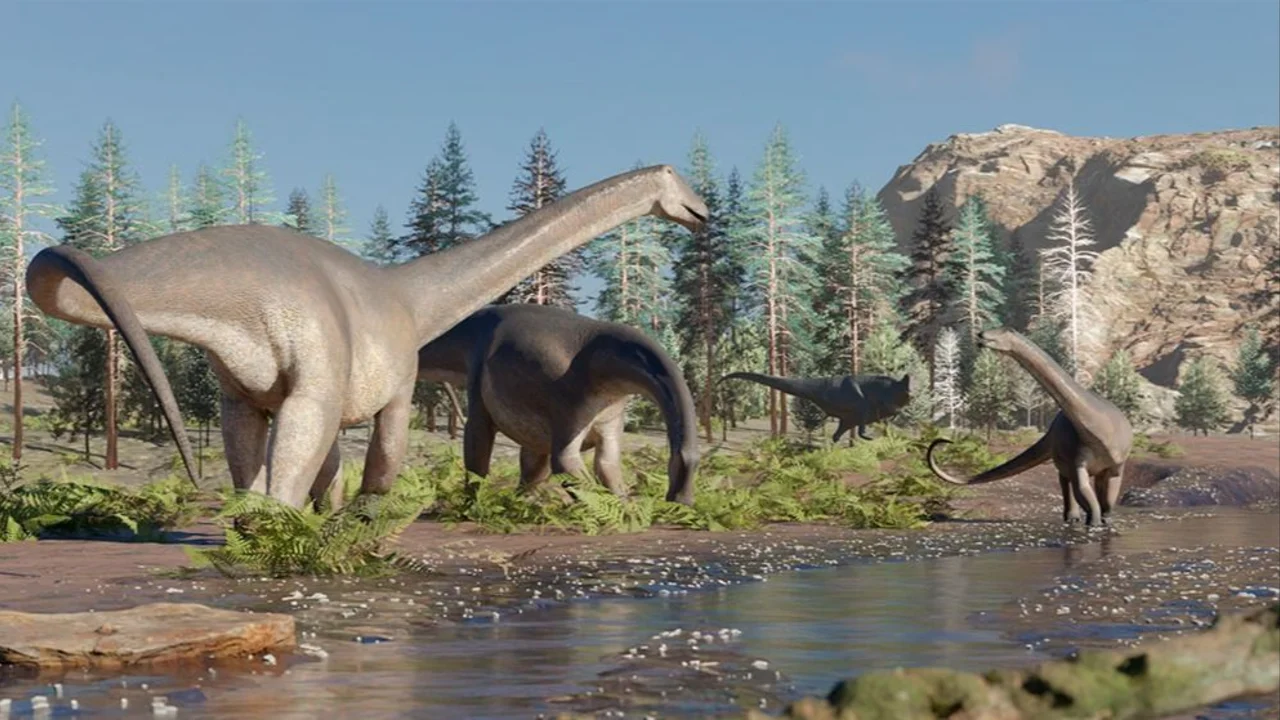 Hallan un nuevo dinosaurio de cuello largo y pico de pato