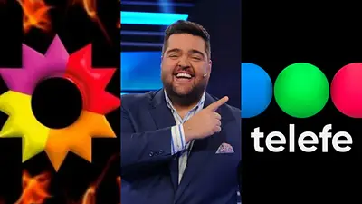 Logo de El Trece, Darío Barassi y el logo de Telefe Logo de El Trece, Darío Barassi y el logo de Telefe
