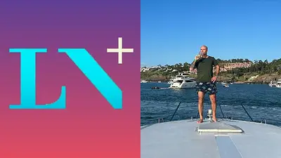 El logo de LN+ y El Pelado Trebucq en un yate El logo de LN+ y El Pelado Trebucq en un yate