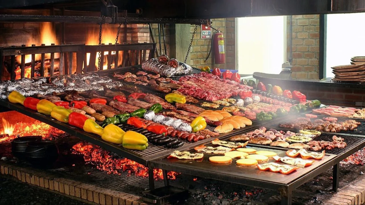 Asado argentino con provoleta