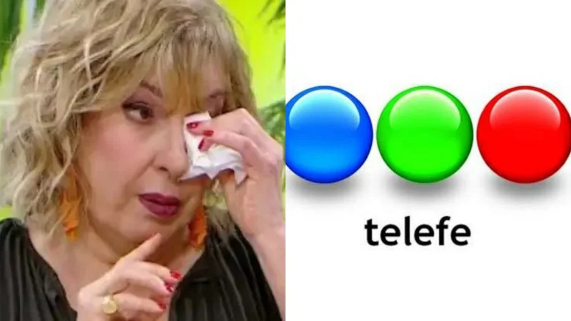 Georgina Barbarossa y el logo de Telefe
