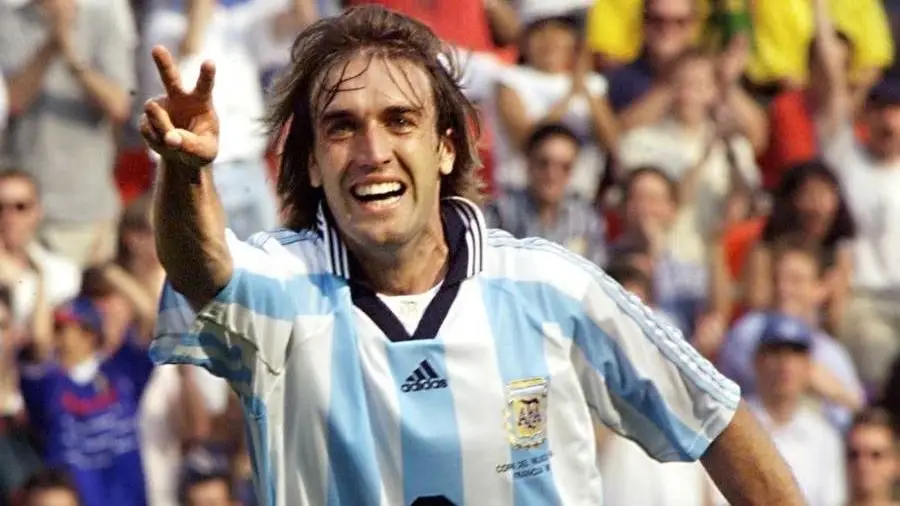 Imagen del futbolista Gabriel Batistuta con la comiseta de la selección 