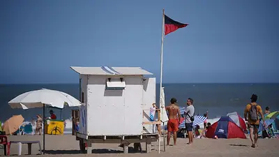 mar, banderas, playa mar, banderas, playa