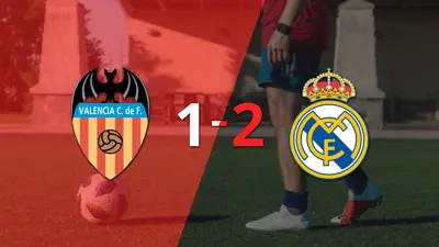 Real Madrid logró dar vuelta el marcador y vencer 2-1 a Valencia con gol agónico Real Madrid logró dar vuelta el marcador y vencer 2-1 a Valencia con gol agónico