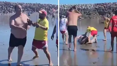 Tenso momento en una playa en Chubut: un bañista terminó a los golpes con un guardavidas que fue desvinculado Tenso momento en una playa en Chubut: un bañista terminó a los golpes con un guardavidas que fue desvinculado