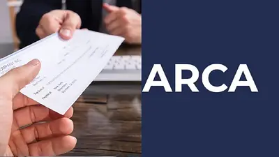 Cheque y logo de ARCA Cheque y logo de ARCA