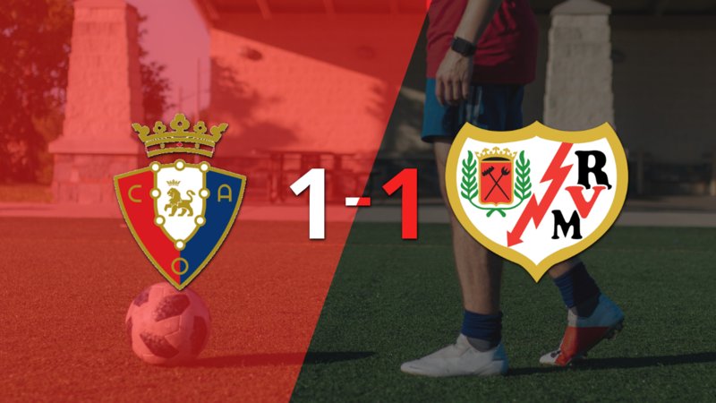 Osasuna y Rayo Vallecano se reparten los puntos y empatan 1-1