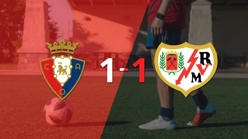Osasuna y Rayo Vallecano se reparten los puntos y empatan 1-1
