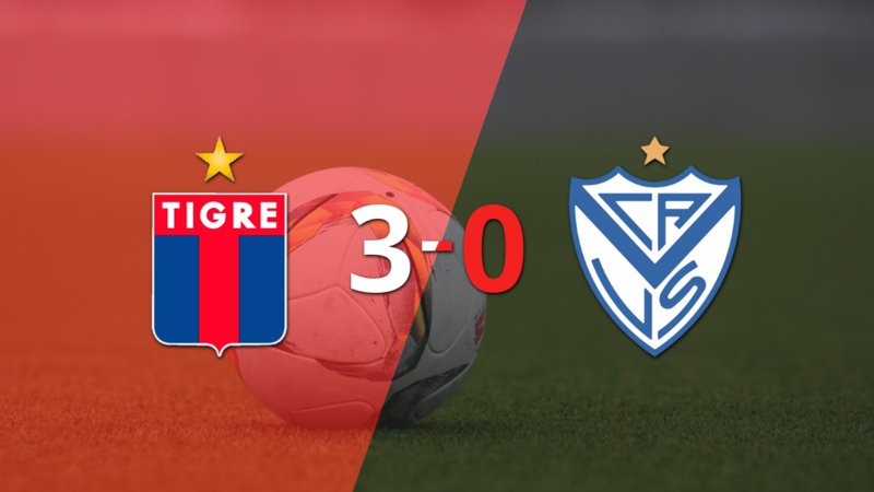 Ignacio Russo anotó un doblete en la goleada 3-0 de Tigre a Vélez