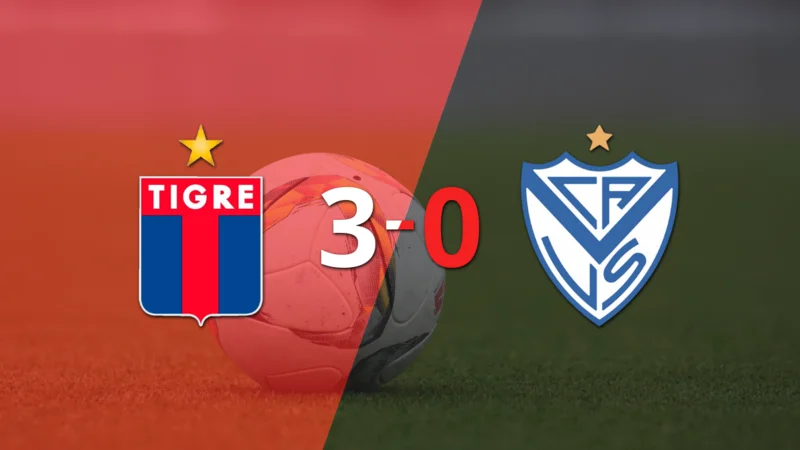 Ignacio Russo anotó un doblete en la goleada 3-0 de Tigre a Vélez
