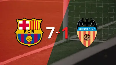 Barcelona golea 7-1 a Valencia y Fermín López firma doblete Barcelona golea 7-1 a Valencia y Fermín López firma doblete