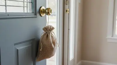 bolsa de lentejas en la puerta. bolsa de lentejas en la puerta.