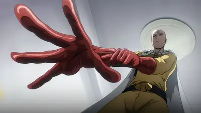 Saitama se coloca un guante Saitama se coloca un guante