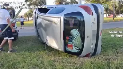 Patinó volcado por más de 50 metros: el estremecedor video del conductor que perdió el control Patinó volcado por más de 50 metros: el estremecedor video del conductor que perdió el control