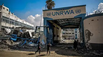 Sede de la UNRWA destruida Sede de la UNRWA destruida