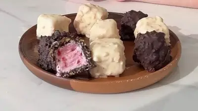 Bocaditos de yogur helado. Bocaditos de yogur helado.
