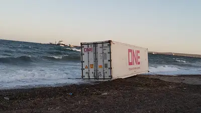 Chubut: apareció un misterioso contenedor flotando frente a la costa de Puerto Madryn Chubut: apareció un misterioso contenedor flotando frente a la costa de Puerto Madryn