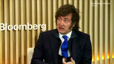 Javier Milei, Bloomberg, Davos. Javier Milei, Bloomberg, Davos.