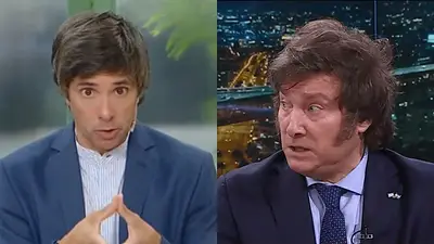 A la izquierda, Robertito Funes Ugarte; a la derecha, Javier Milei. A la izquierda, Robertito Funes Ugarte; a la derecha, Javier Milei.