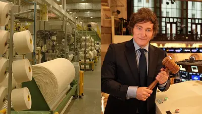 Fábrica textil y Javier Milei Fábrica textil y Javier Milei
