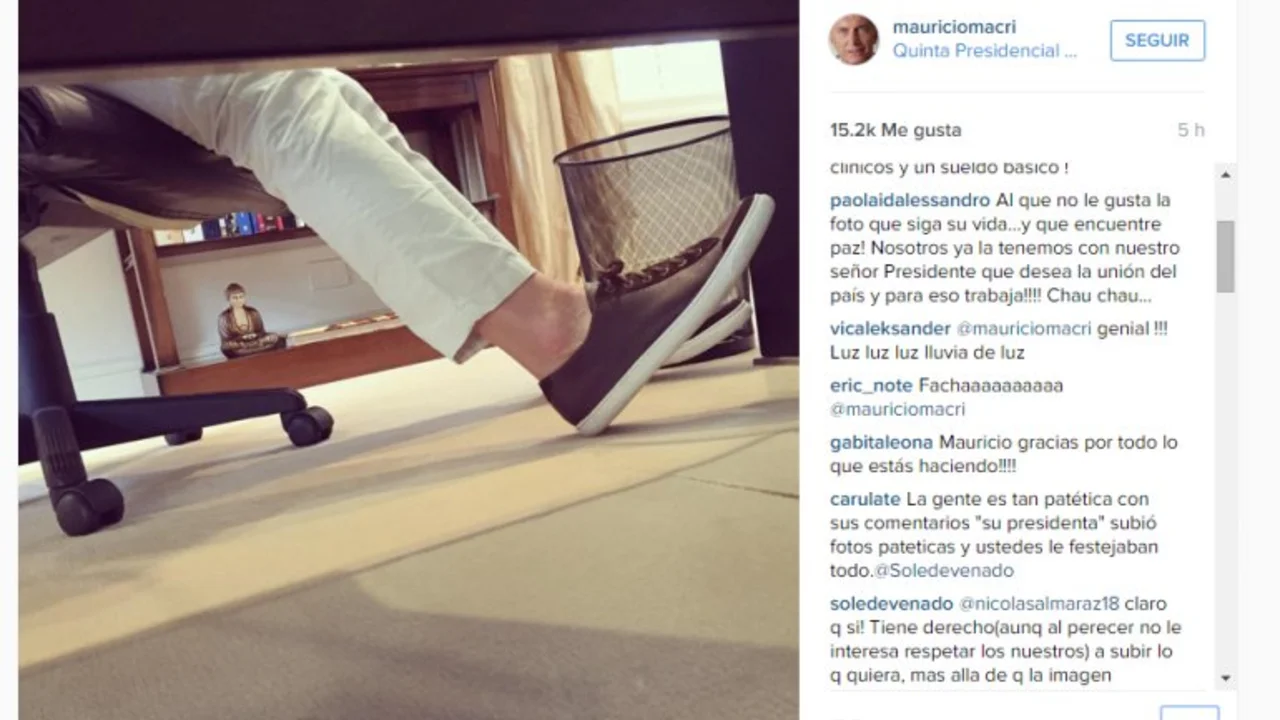 En medio de la ola de despidos, Macri muestra sus pies en Instagram