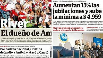La doble vara de Clarín para medir el aumento jubilatorio de Cristina y de Macri La doble vara de Clarín para medir el aumento jubilatorio de Cristina y de Macri