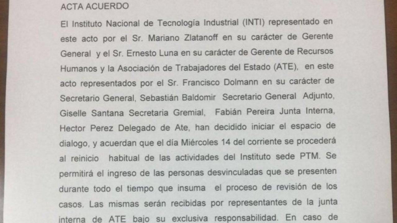Los despedidos del INTI reabrirán la planta
