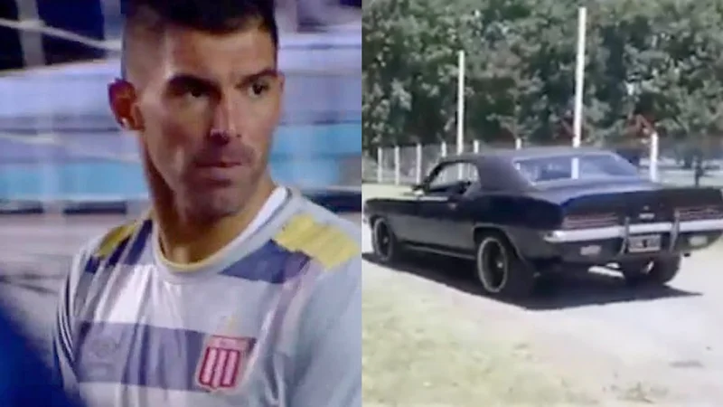 Video: con un increíble auto, Mariano Andújar se fue "pisteando como un campeón" del entrenamiento de Estudiantes